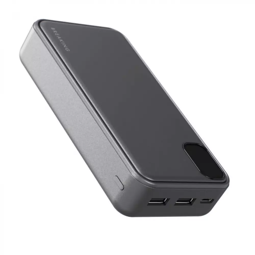Внешний аккумулятор Breaking P217, 2USB-A+USB-C, 20 000 mAh, 3.0A, 22,5W, PD, LED (Графит) 27231