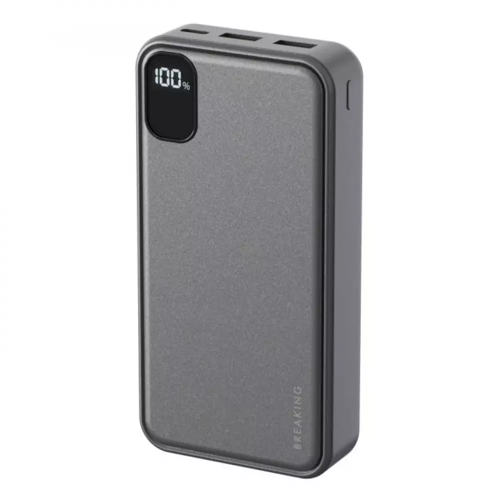Внешний аккумулятор Breaking P217, 2USB-A+USB-C, 20 000 mAh, 3.0A, 22,5W, PD, LED (Графит) 27231