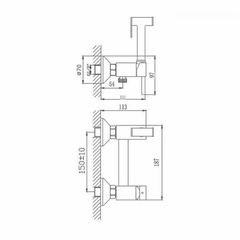 Гигиенический душ Haiba HB5510 со смесителем хром