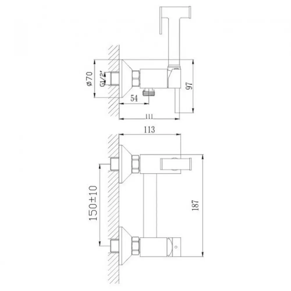 Гигиенический душ Haiba HB5510-4 со смесителем бронза