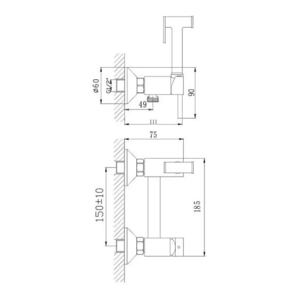 Гигиенический душ Haiba HB5520 со смесителем