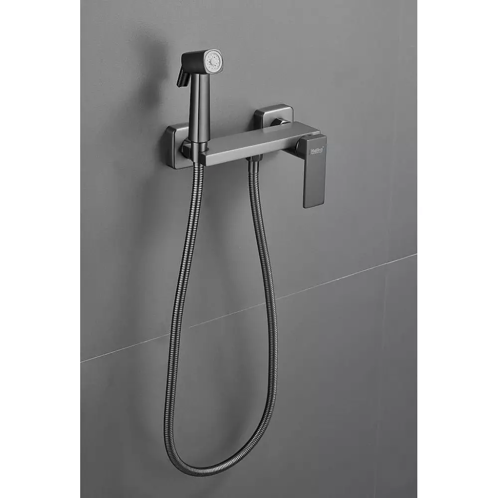 Гигиенический душ Haiba HB5517-3 со смесителем оружейная сталь