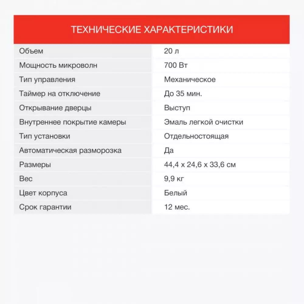 Микроволновая печь StarWind SWM6520