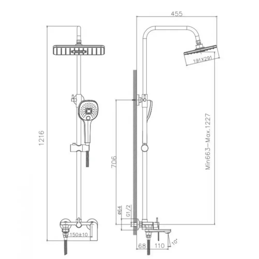 Душевая система Haiba HB24505 хром