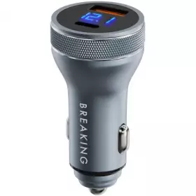 АЗУ Breaking C06, 1USB-A + USB-C, QC 3.0, PD 36W, Led steel (Графит) 23172
