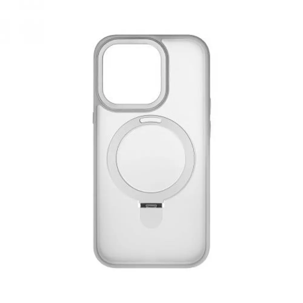 Накладка пластиковая Breaking M01 Stand Style для iPhone 15 Pro (Серый) 43207