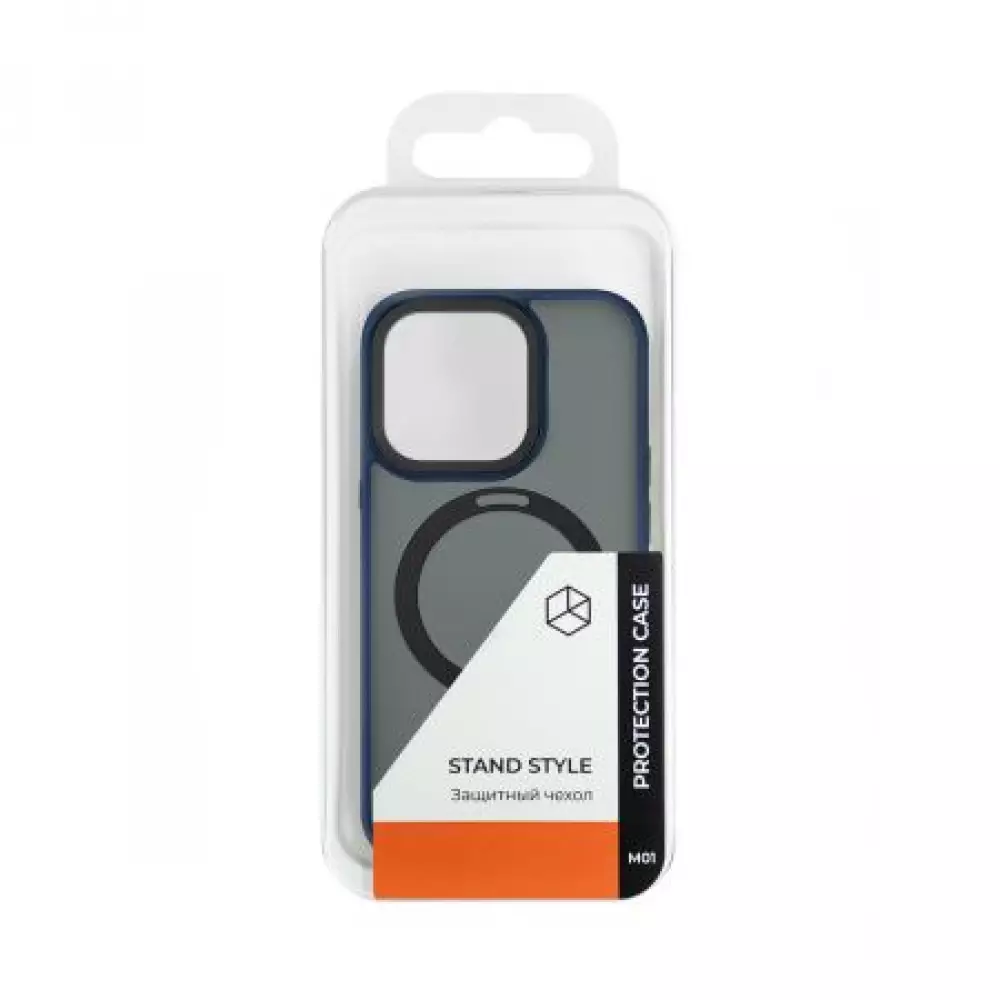 Накладка пластиковая Breaking M01 Stand Style для iPhone 15 Pro (Синий) 43208