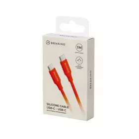 Кабель Breaking Silicone, USB-C - USB-C, 2.4A, 1м (Красный) 21651