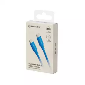 Кабель Breaking Silicone, USB-C - USB-C, 2.4A, 1м (Синий) 21652