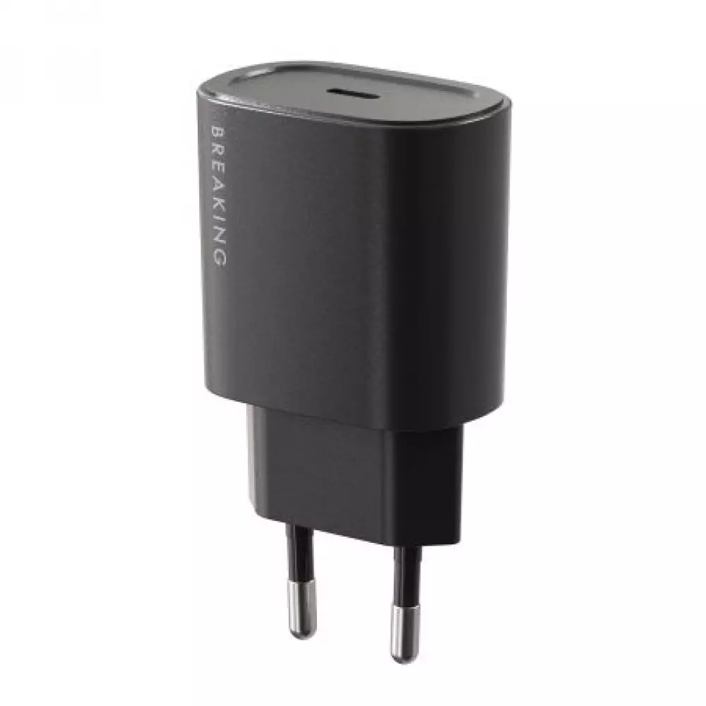 СЗУ Breaking P-08, USB-C, PD 25W, 3A+кабель USB-C-USB-C (черный) 22243