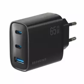 СЗУ Breaking WC19, 2USB-C+USB-A Gan 65W, QC 3.0, 3A (черный) 22259