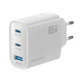 СЗУ Breaking WC19, 2USB-C+USB-A Gan 65W, QC 3.0, 3A (белый) 22258