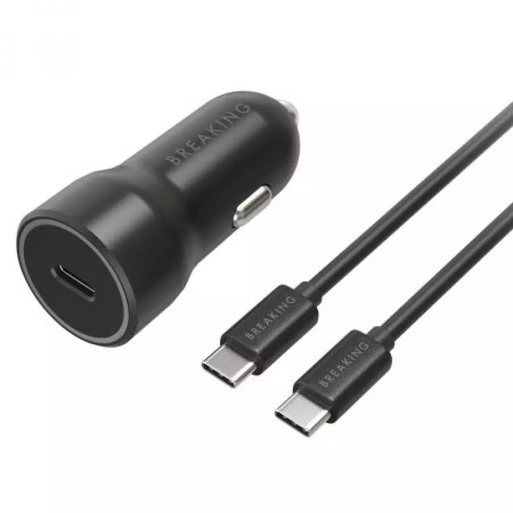 АЗУ Breaking A04, USB-C PD 20W, 3A+кабель USB-C - USB-C (черный) 23184