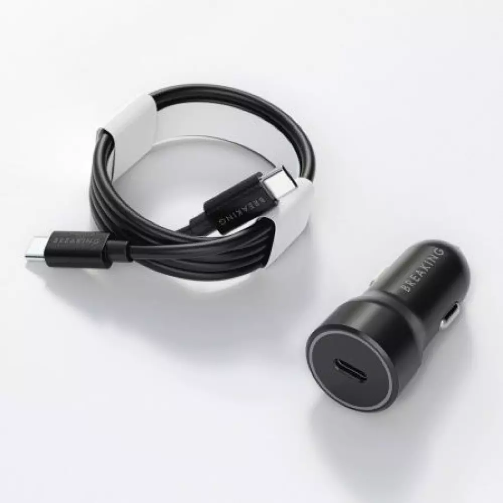 АЗУ Breaking A04, USB-C PD 20W, 3A+кабель USB-C - USB-C (черный) 23184