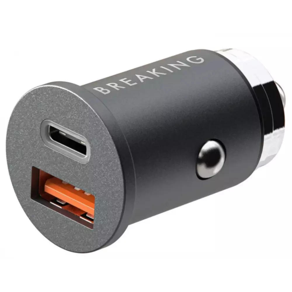 АЗУ Breaking C10, USB-A + USB-C, QC 3.0, PD 48W, 3A, Steel, Mountain series (графит) 23187