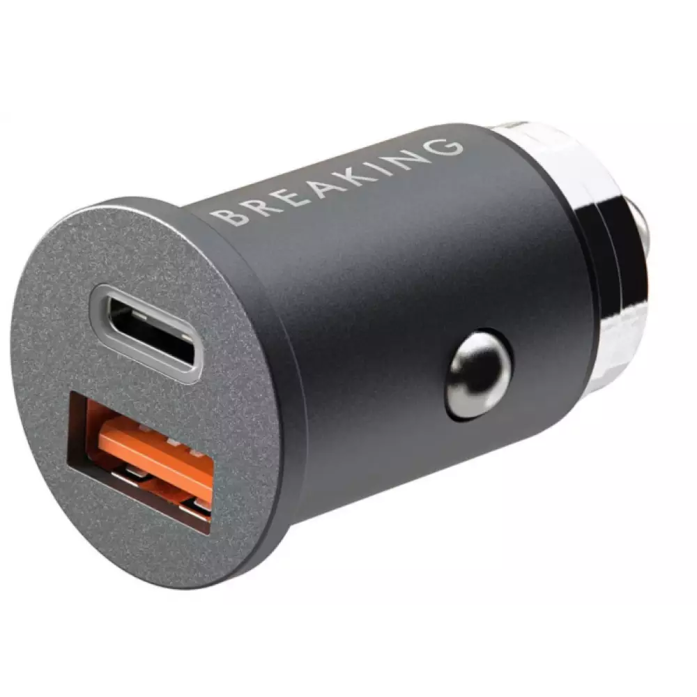 АЗУ Breaking C10, USB-A + USB-C, QC 3.0, PD 48W, 3A, Steel, Mountain series (графит) 23187