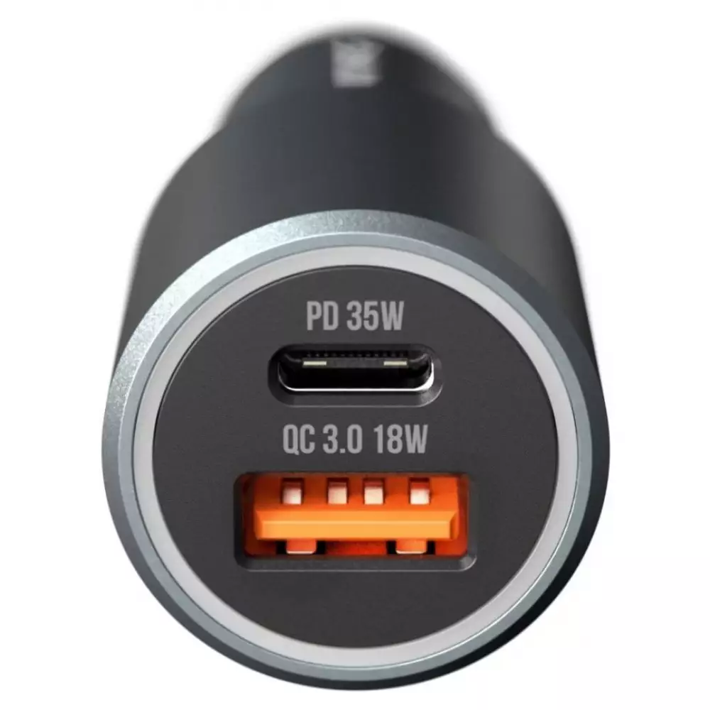 АЗУ Breaking C11, USB-A + USB-C, QC 3.0, PD 53W, 3A, Steel, Mountain series (графит) 23188