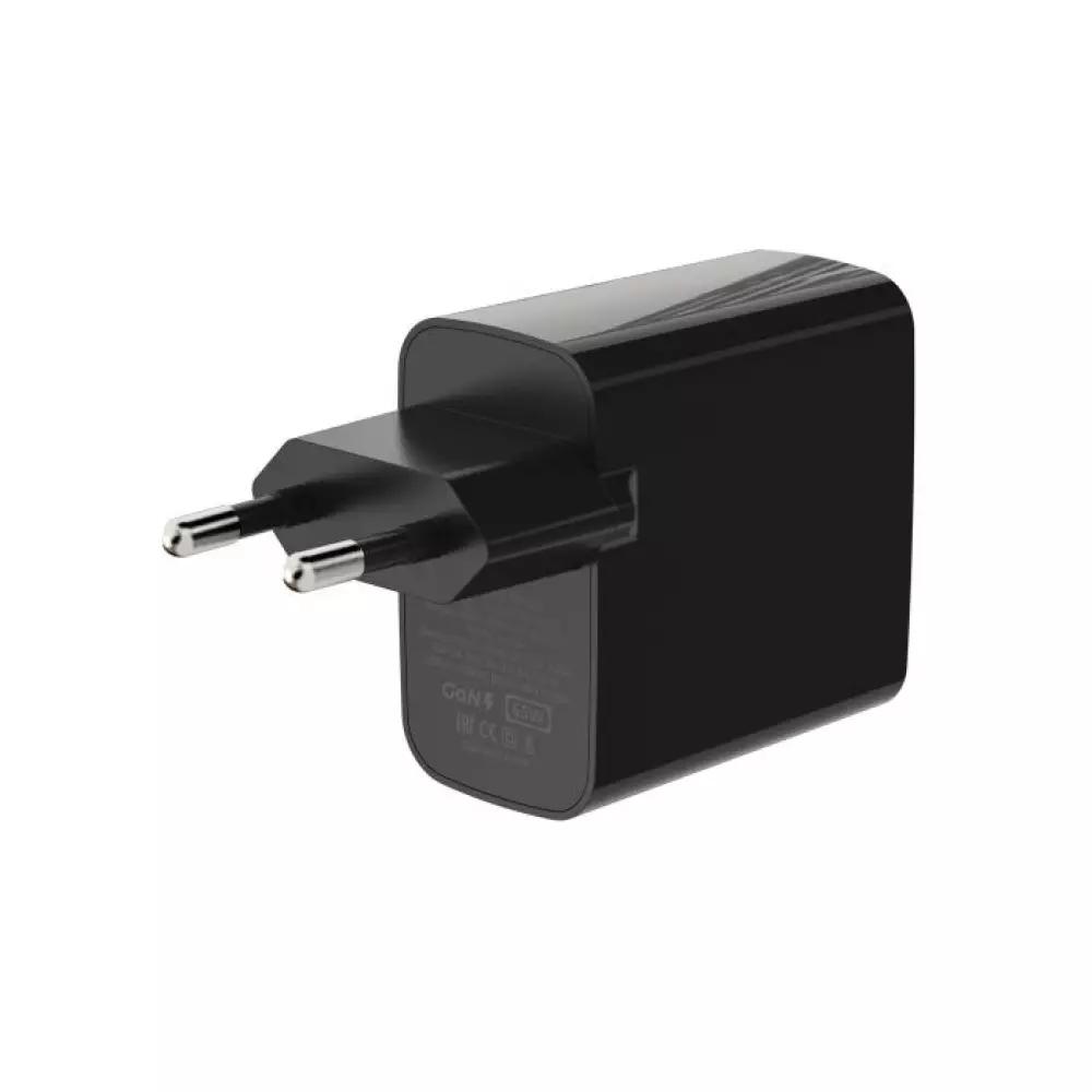 СЗУ Breaking WC20, USB-C+USB-A, Gan 65W, QC 3.0, 3A, Mountain series (черный) 22261