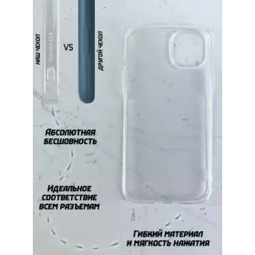 Накладка силиконовая Breaking для iPhone 14 (Прозрачный) 40513