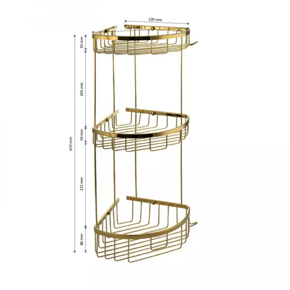 Полка угловая Gfmark 77256 трехэтажная