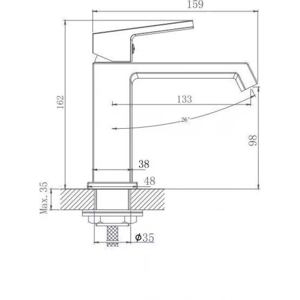 Смеситель для раковины Haiba HB10575-3, оружейная сталь