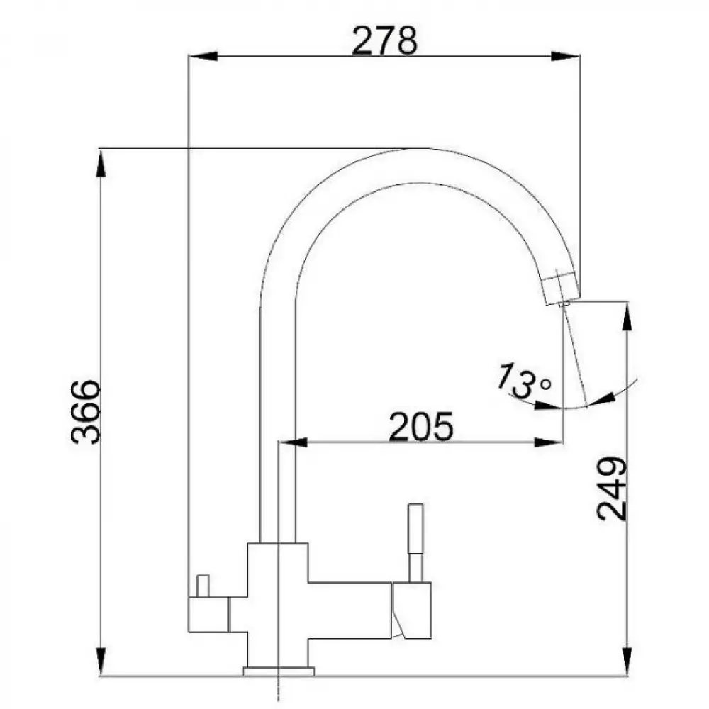 Смеситель для кухни Haiba HB76819-8 белый, с подключ. фильтра питьевой воды