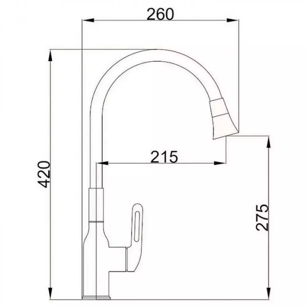Смеситель для кухни Haiba HB73825-7 черный, из нержавейки