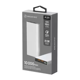 Внешний аккумулятор Breaking P211, 2USB-A, USB-C, 10 000 mAh, 5.0A, 22,5W, PD, QC LED (Белый) 27210
