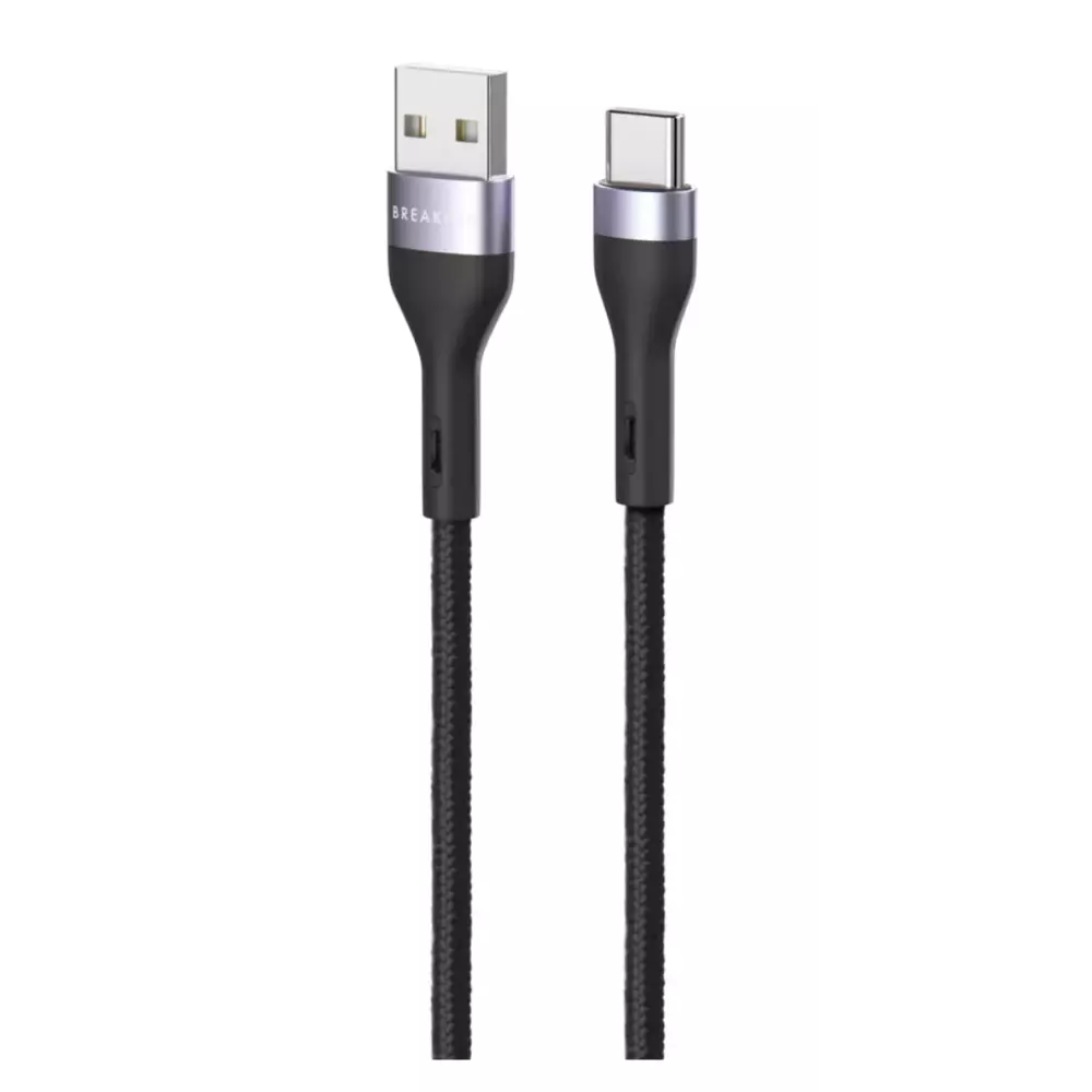 Кабель Breaking Tissue USB - Type-C, 3A, 1m. (Черный) 21459