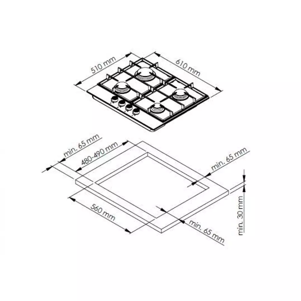 Газовая варочная панель Reex PGW-640 SRBe