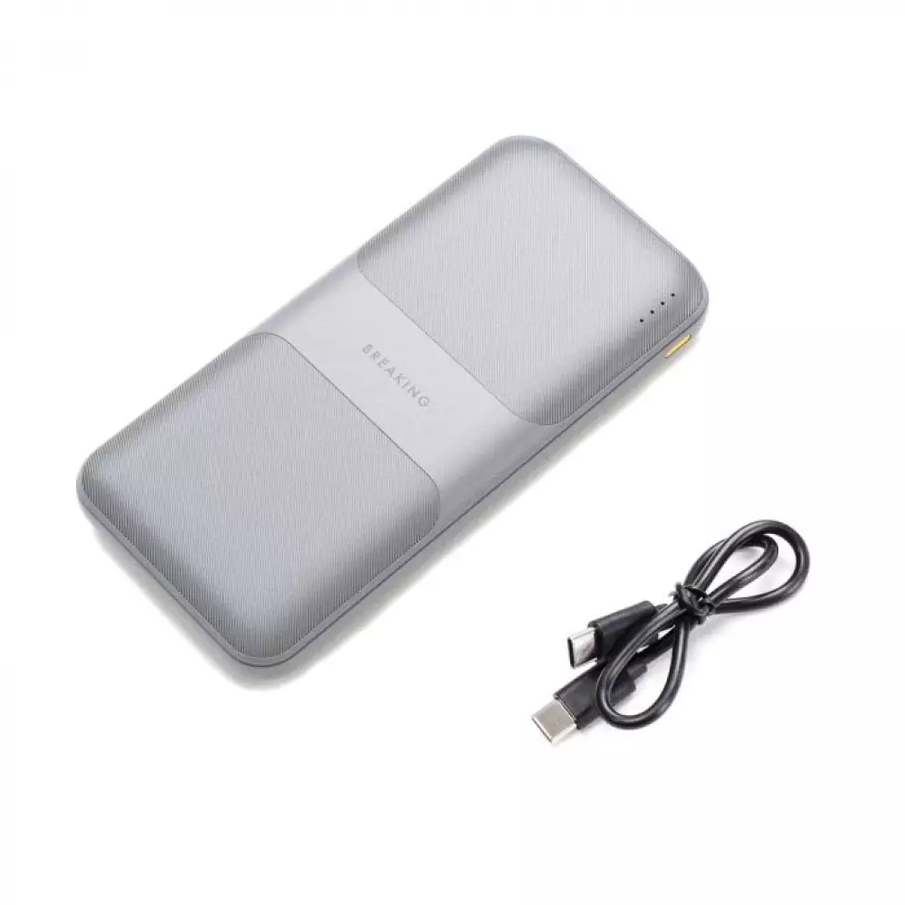 Внешний аккумулятор Breaking P204, USB-A+USB-C, 10 000 mAh, 3.0A, 20W, PD, QC 3.0 (Графит) 27239