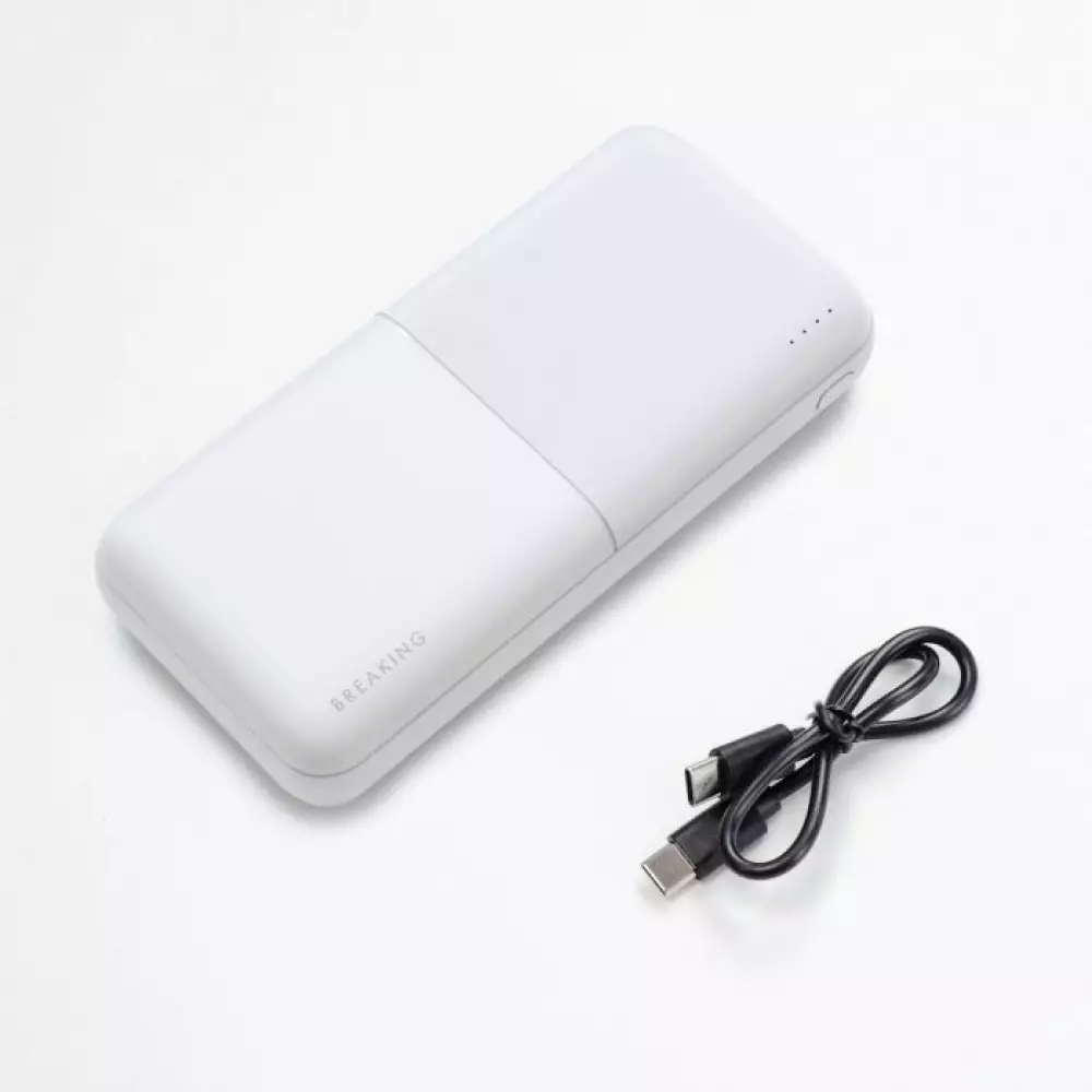 Внешний аккумулятор Breaking P202, 2USB-A, 20 000 mAh, 2.1A, 10W (Белый) 27234