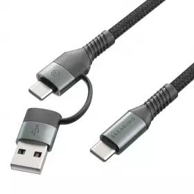 Кабель Breaking K31 2 в 1, USB-A/USB-C-USB-C, 27W, 3.0A, 1.2м (Черный) 21731