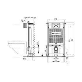 Инсталляция для унитаза Alcaplast A101