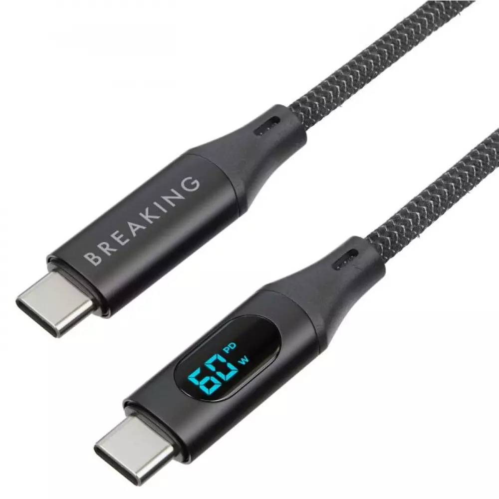 Кабель Breaking Mountain series K18, USB-C USB-C, 1.2м (черный) 21343