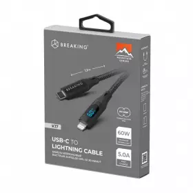 Кабель Breaking Mountain series K17, USB-C Lighting, 1.2м (черный) 21342