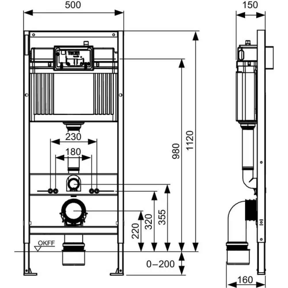 Инсталляция для унитаза Tece 9400412