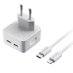 СЗУ Breaking WC01, 2USB-C, PD40W, 3A+кабель USB-C, Lightning (белый) 22262