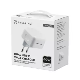 СЗУ Breaking WC09, 2USB-C, PD 40W (Белый) 22212