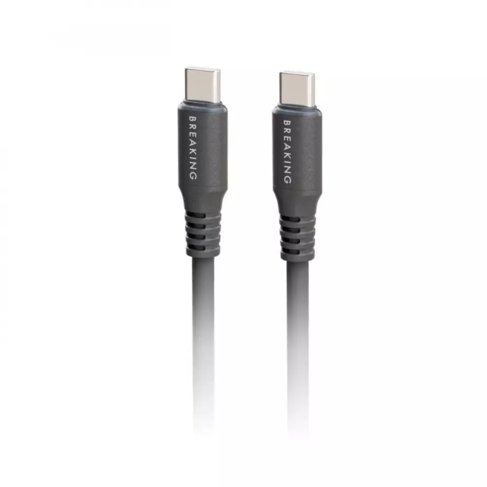 Кабель Breaking Soft Touch K22, 2USB-C 60W, 3.0A 1м (Черный) 21351