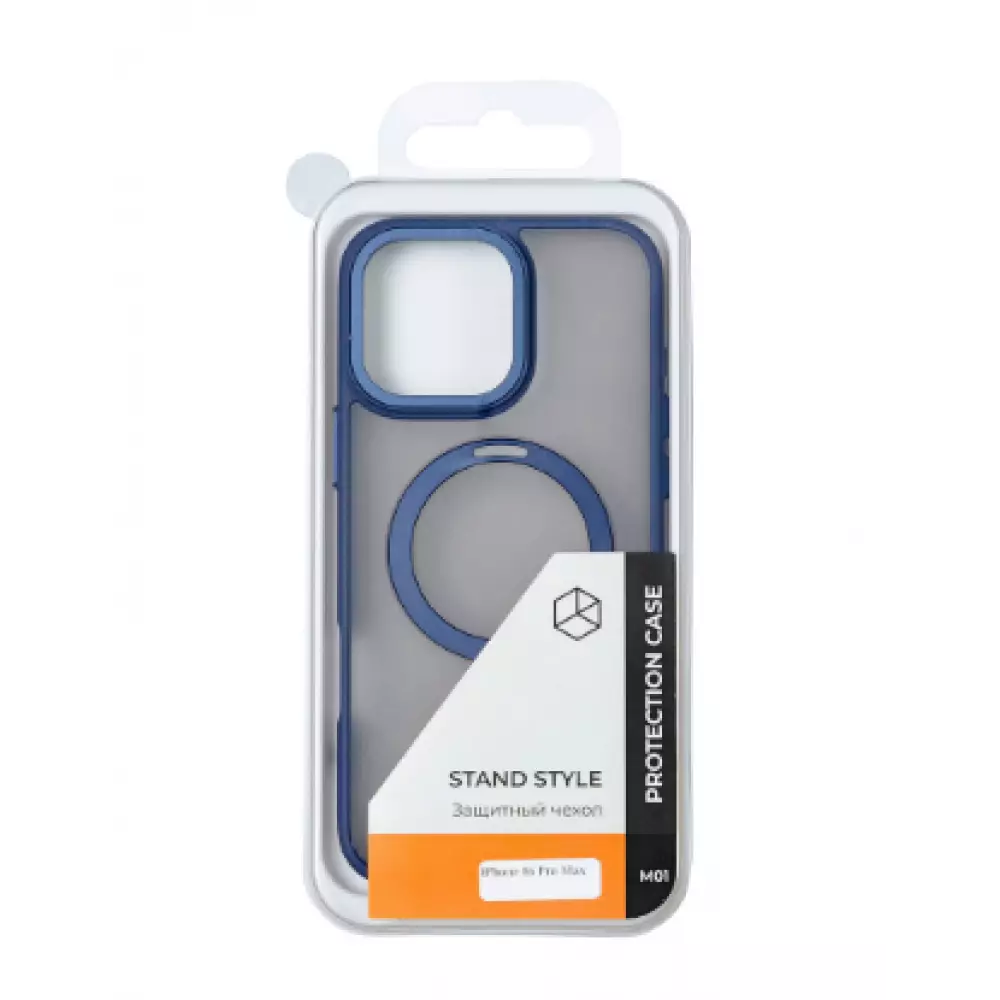 Накладка пластиковая Breaking M01 Stand Style для iPhone 16 Pro Max (Blue Titanium) 43226