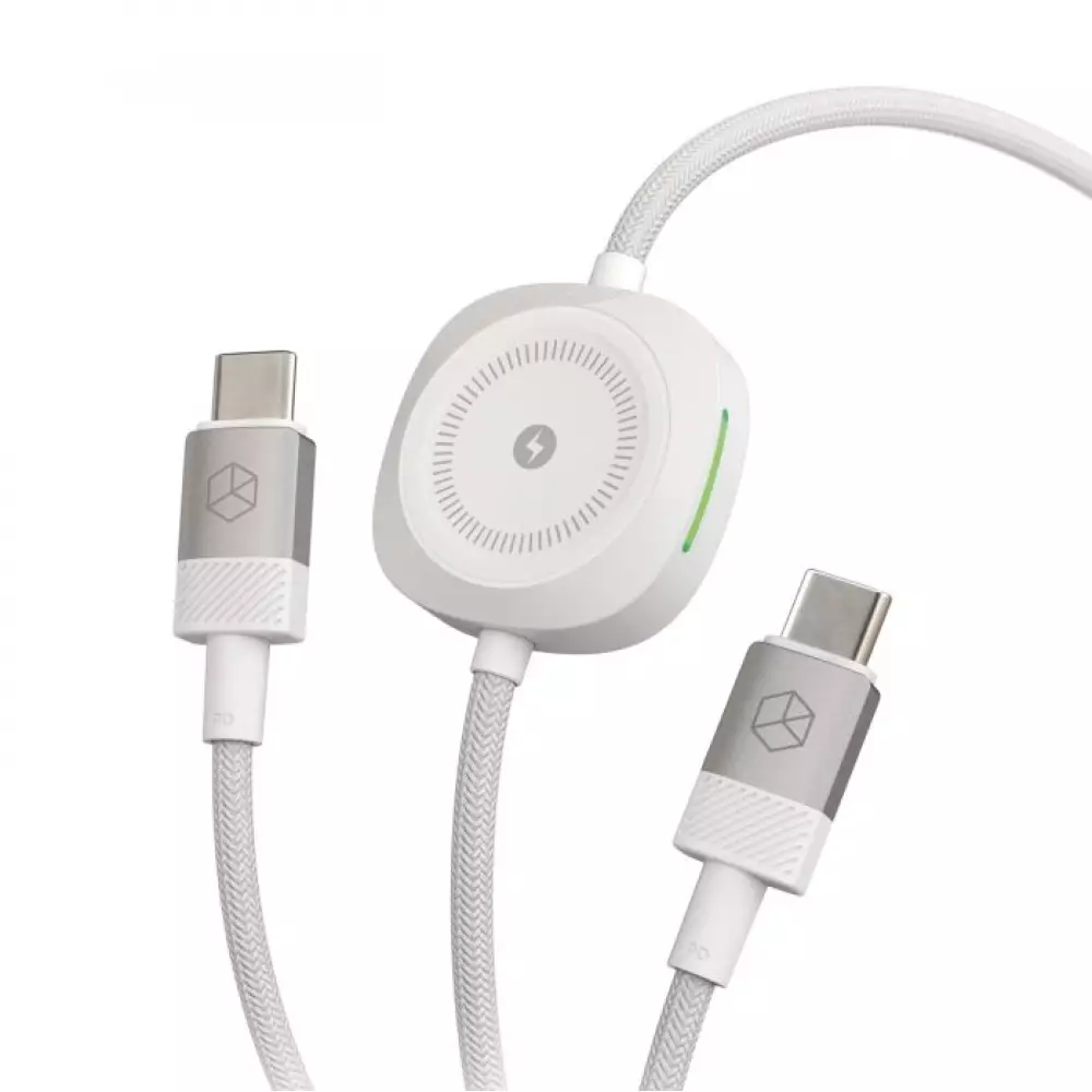 Кабель Breaking K01 USB-C USB-C, Apple Watch Edition, 60W, 5A, 1м (Белый) 21500