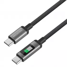 Кабель Breaking K34 USB-C-USB-C, 60W, 3A, LED-дисплей 1м (Черный) 21736