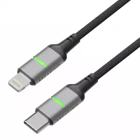 Кабель Breaking K35 USB-C Lightning, 60W, 3A, LED 1м (Черный) 21738