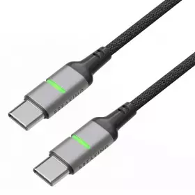 Кабель Breaking K36 USB-C-USB-C , 60W, 3A, LED 1м (Черный) 21740