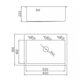 Мойка Dikalan KN605003 SUS-304 600*500 белый