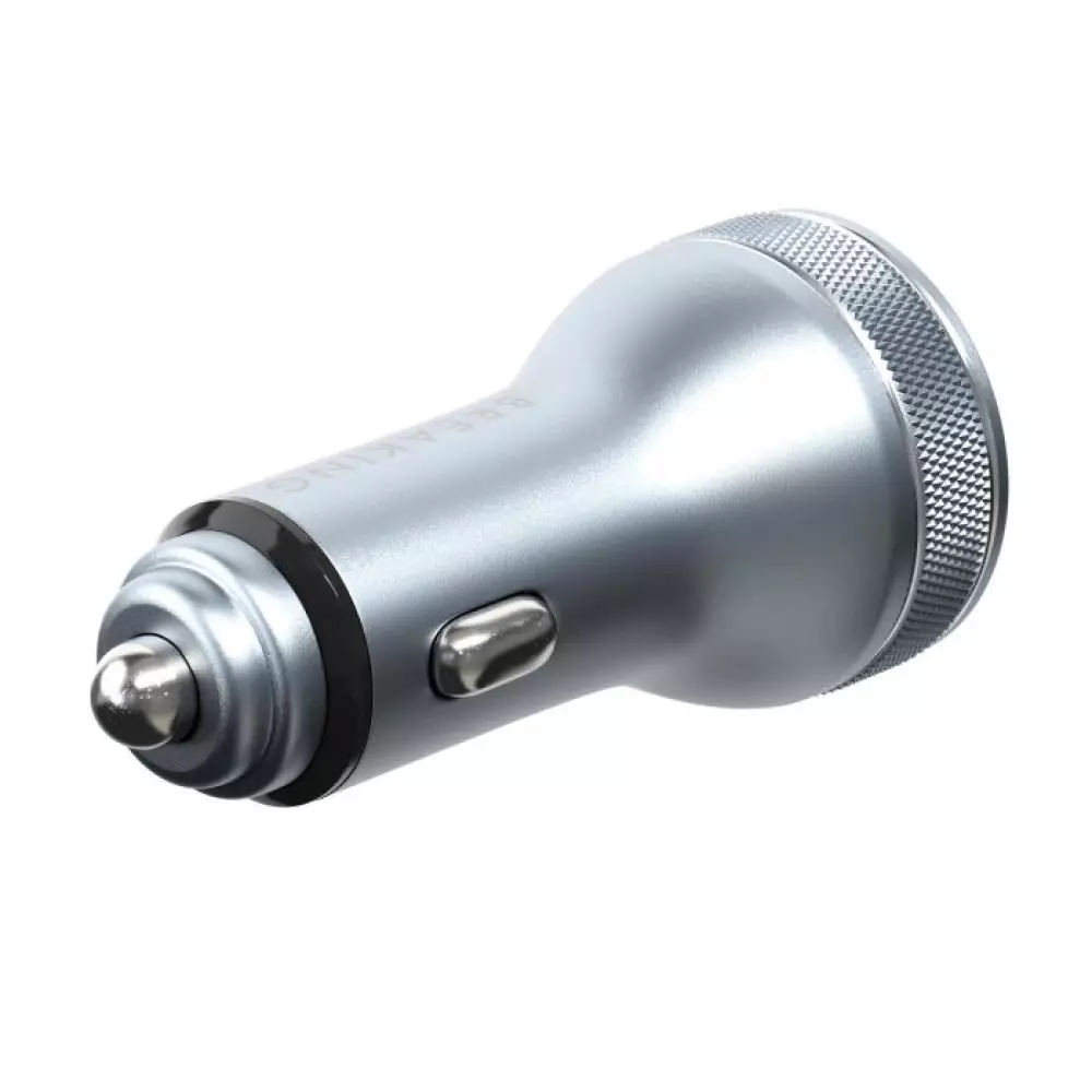 АЗУ Breaking C08, USB-A + USB-C, QC 3.0, PD 54W, Led Steel (Графит)