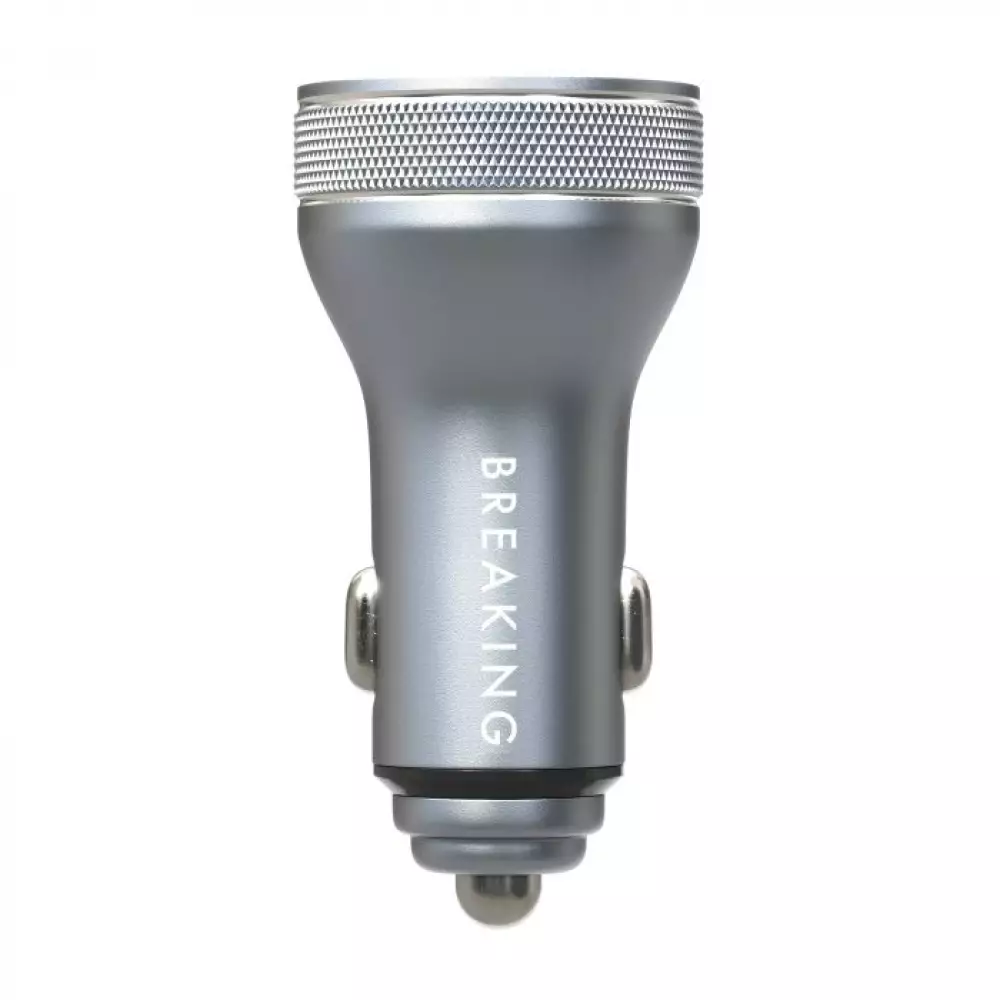 АЗУ Breaking C08, USB-A + USB-C, QC 3.0, PD 54W, Led Steel (Графит)