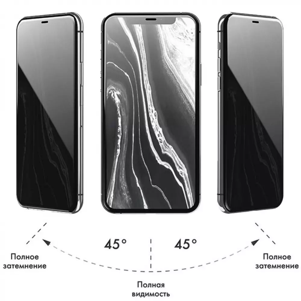 Стекло защитное 3D Breaking Private для iPhone 16 Pro 33317 (черный)