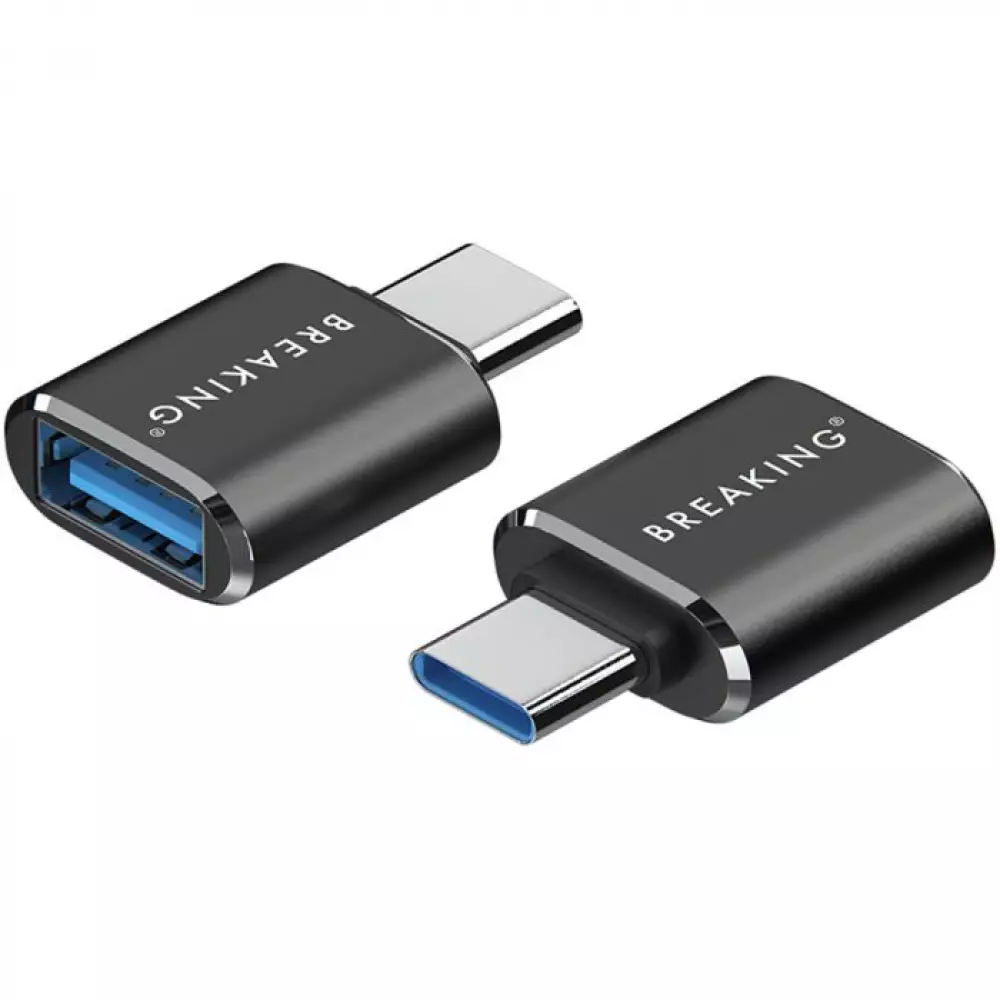 Адаптер Breaking, USB-A-USB-C, OTG  (Черный) 24501